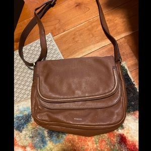 Leather fossil crossbody